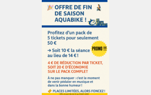 📰 Offre exceptionnelle de fin de saison : l’Aquabike à prix mini jusqu’à fin juin ! 🚴‍♀️💦