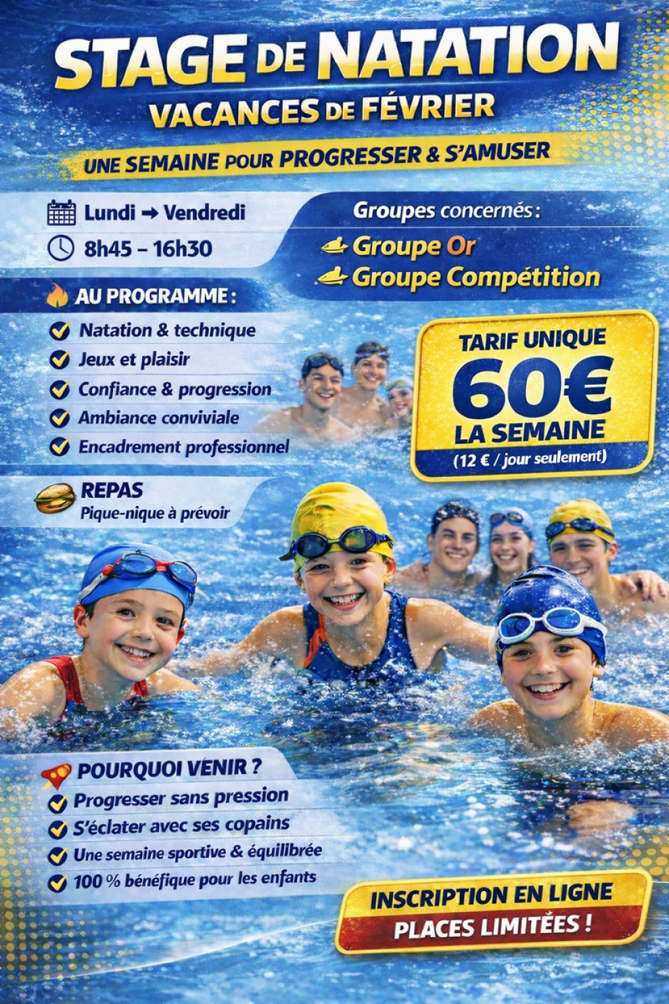 🏊‍♂️ Stage de Natation de Février - 1ere semaine 🏊‍♀️