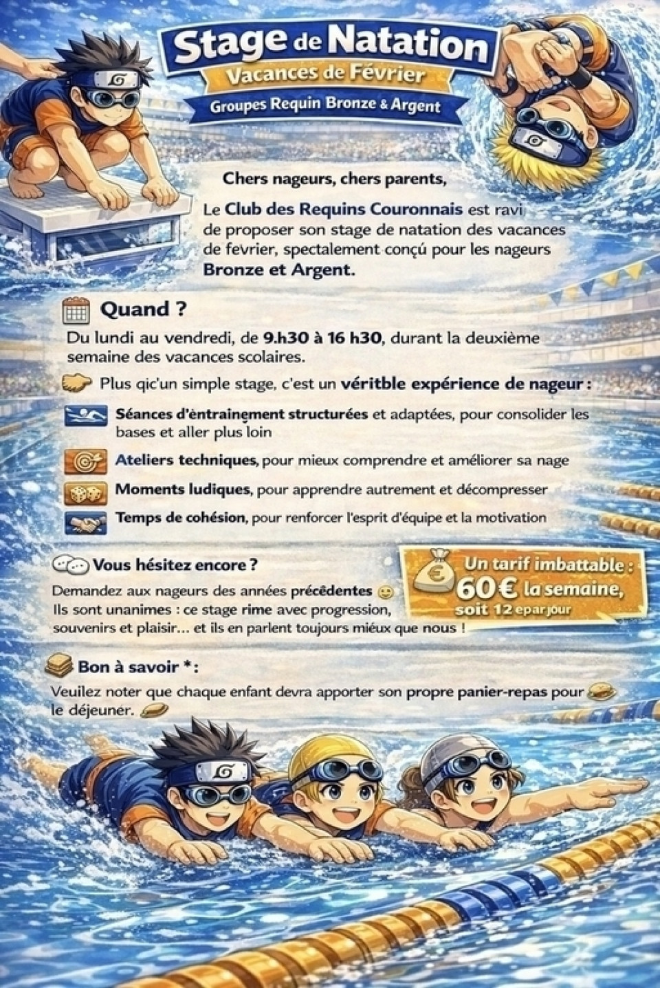 🏊‍♂️ Stage de Natation de Février - 2eme semaine 🏊‍♀️